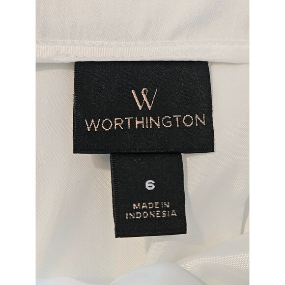 Worthington Women's Off White Knee Length Lined Straight Pencil Skirt Size 6 - Picture 8 of 10